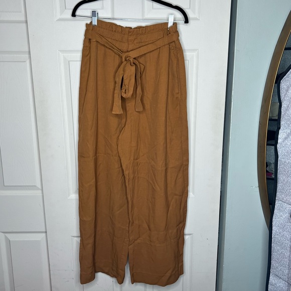 J.Crew paper bag pants - Brown Wide-Leg Pants with Tie Waist, 14 - Picture 2 of 5